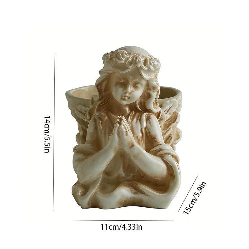 

Retro Outdoor Garden Angel Flowerpot Courtyard Balcony Decoration Craft Flowerpot Statue Creative Accessory Gift for Friends