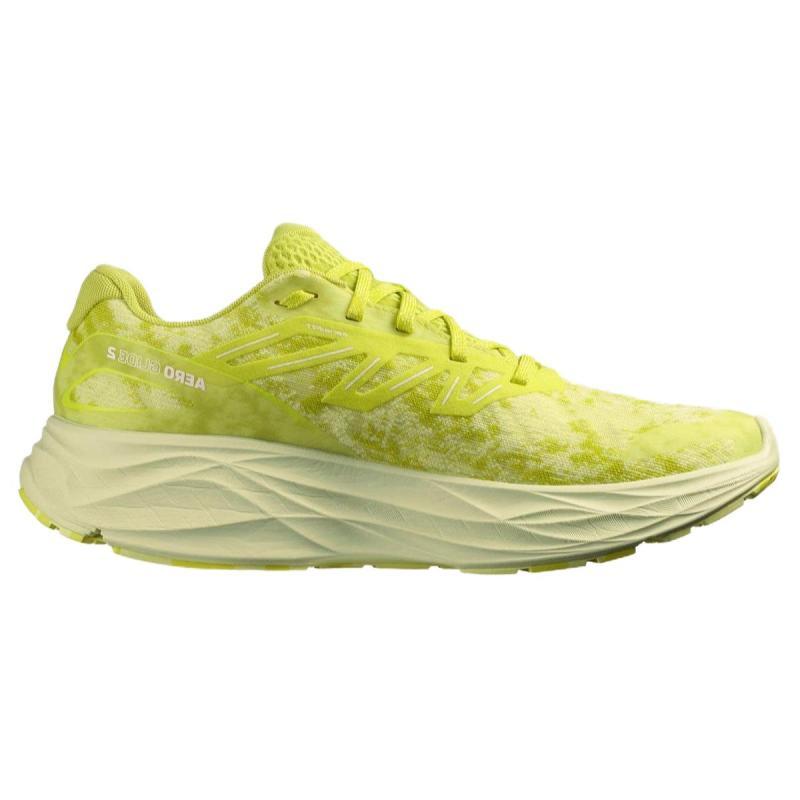 SALOMON AERO GLIDE 2 Shock Absorbers Low Top Running Shoes Men's Yellow Green Sneakers 474269