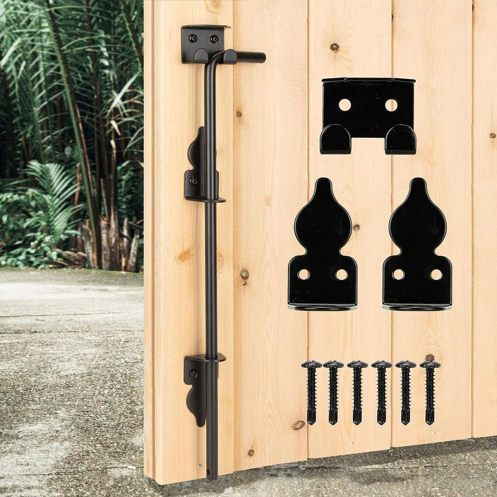 46cm Cane Bolt Gate Drop Rod 18 inch Heavy Duty Iron Gate Ground Latch Multipurpose Sturdy Easily Install Door Stopper