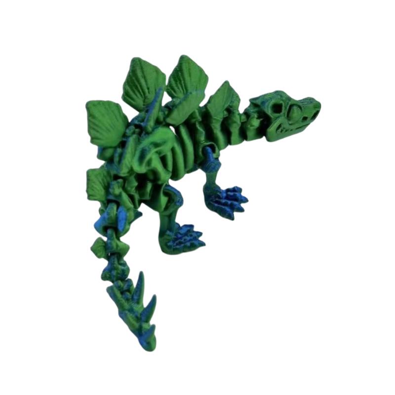 3D Printed Stegosaurus Dinosaur Skeleton Transforming Ornament Figure Gift Craft Toy