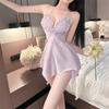Sexy lingerie pure desire wind plus chest pad butterfly suspender nightdress robe female 7040