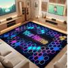 Abstract Geometric Theme Crystal Velvet Floor Rug Personalized Custom Name Text Warm Carpet Home Decoration