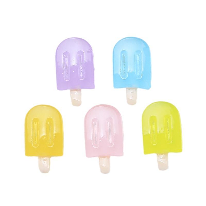 Mini Luminous Ice Cream Resin Accessories for DIY Phone Cases & Fridge Magnets