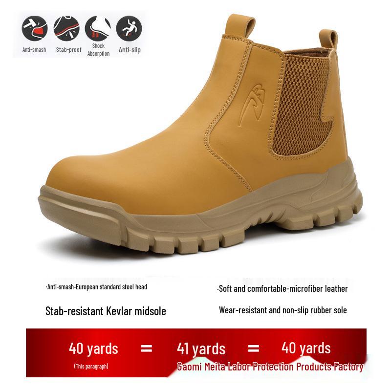 Men s Slip-On Lightweight Water-Resistant Work Boots Anti-Smash Anti-Puncture Size 43 3760₽
