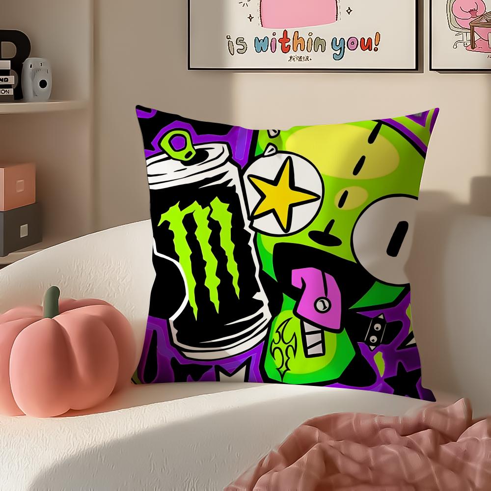 Weird Wacky Absurd Animated Series IInvader Zim Cushion Cover Pillowcase Short Plush Invisible Zipper Room Sofa Cushion Cover