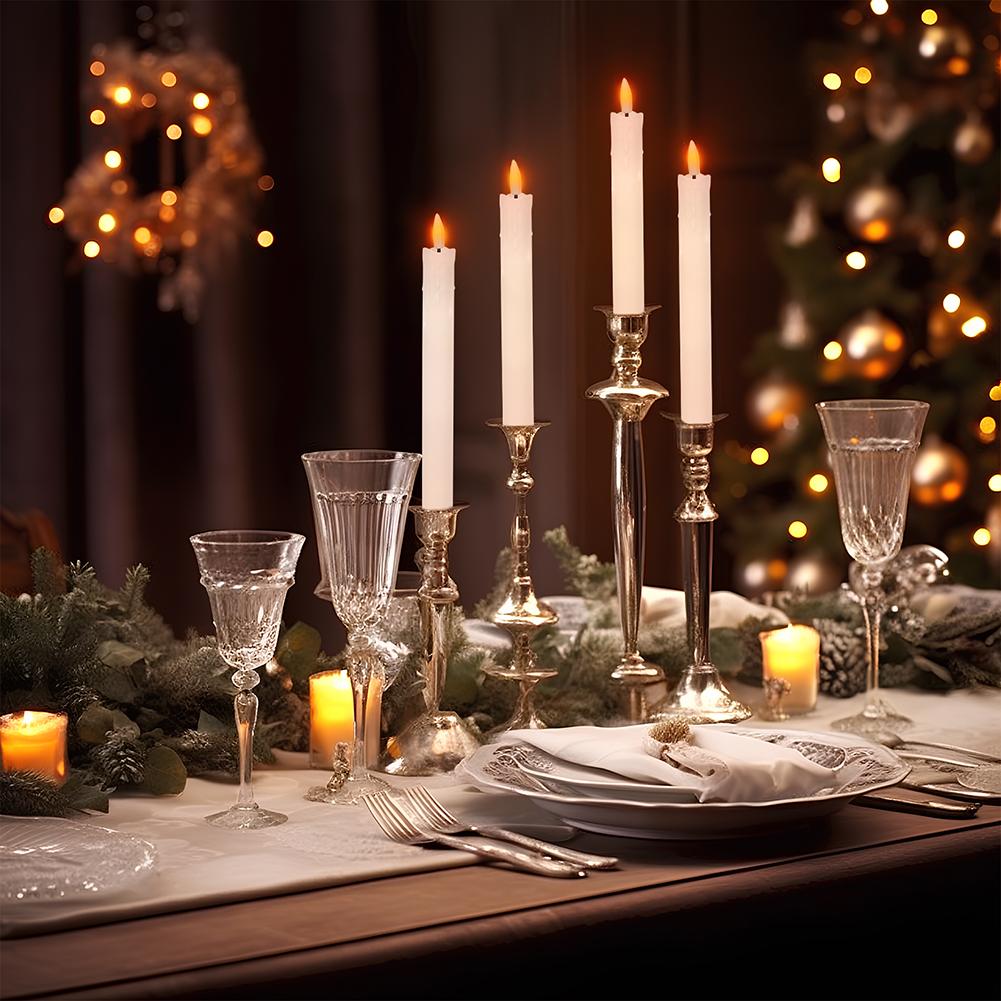 Flameless Taper Candles with Remote Control 10.6inch Battery Operated LED Candlesticks Flickering Candles for Christmas Wedding
