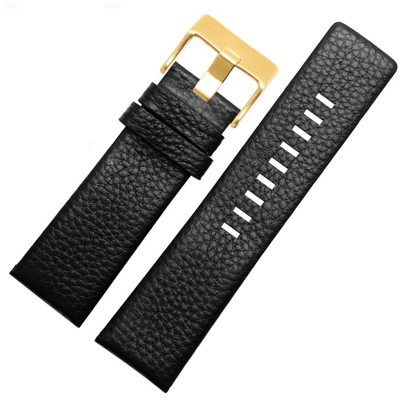 Genuine Leather Watchband for Diesel DZ1405 4323 4344 4427 7257 4283 Watches Pin Buckle Embossed bracelet 24 26 28mm Watch Strap