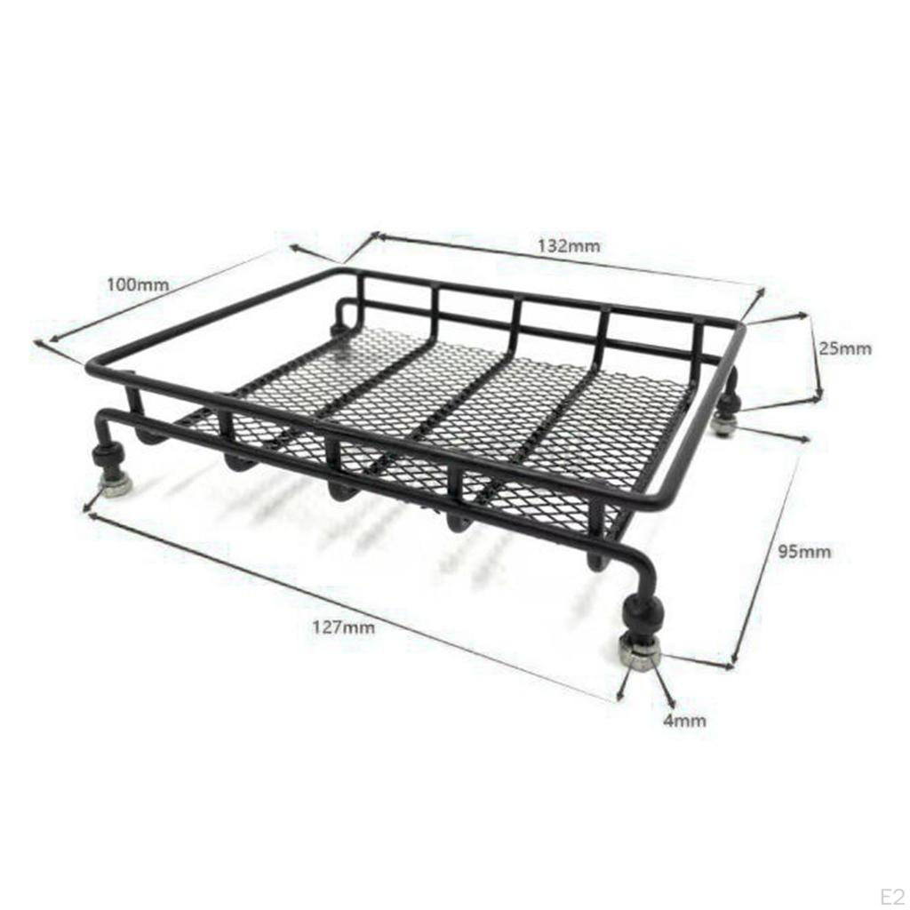 RC 1/10 Metal Roof Rack DIY Lightweight Upgrade Luggage Carrier for D90 Crawler Body Toy