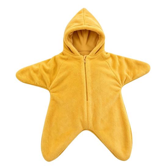 Coperta antivento per passeggino, sacco a pelo a forma di stella marina per neonato, copertina morbida in maglia per tutto il corpo con cappuccio comfort per neonato, anti-calcio, caldo, per dormire