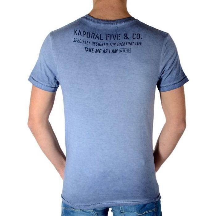 T-shirt - Kaporal - Crag - Bleu - Manches courtes - 100% Coton