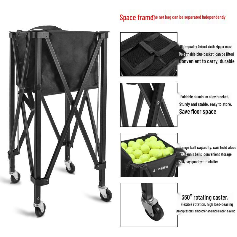 Portable Tennis Ball Picker & Storage Cart