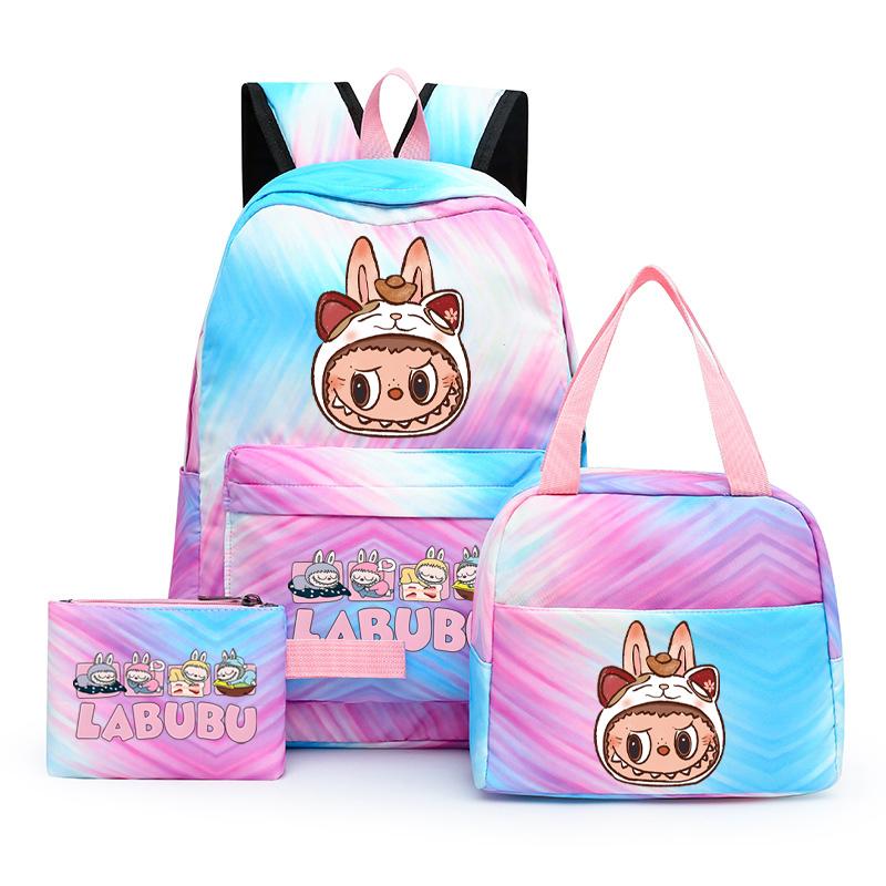 3Pcs/set Printed Backpack with Lunch Bag Pencil Case Student Teenager Boy Girl Bagpack Women's Backpack Set Travel Bag