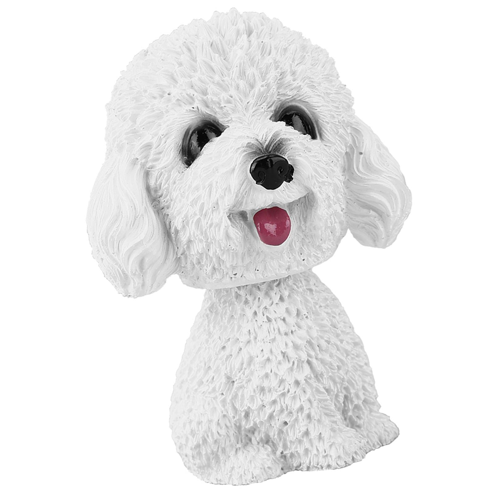 

Simulation Shaking Hd Dog Decor Bobble hd Toy Car Interior Dashboard Ornament (White)