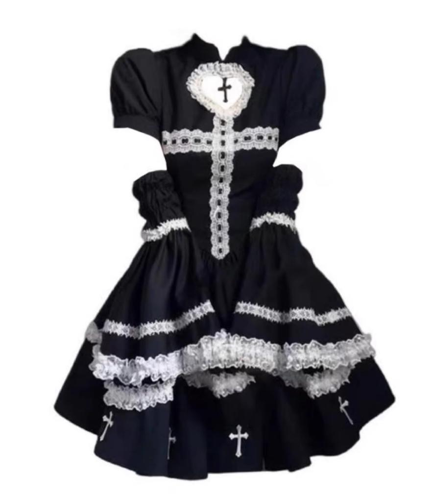 Qichenk Lolita Gothic Lolita Jumper Plus Mori Sweet Dreamy Size L One-Piece Costume, Skirt, Cosplay, Anime, Size, Girl, Lolita, Christmas, Halloween,