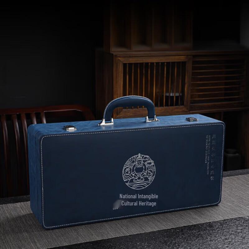 Tuopai 11-Piece Hand-Painted Suet Jade Porcelain Tea Set