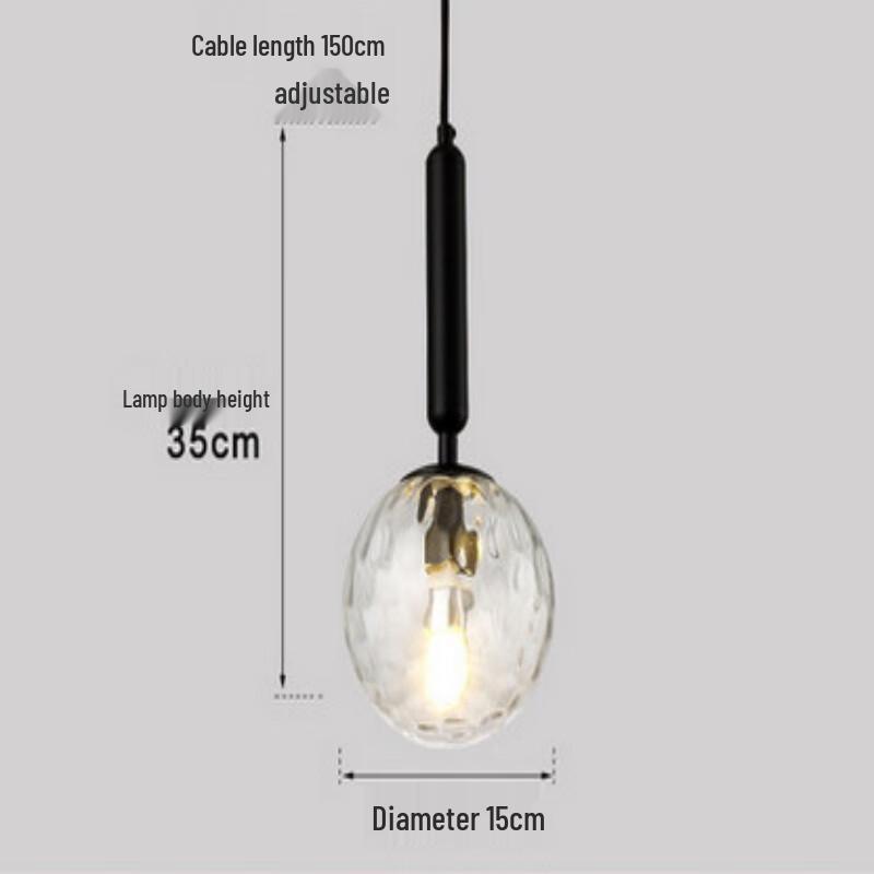 Xuanyong Sand Black Water Pattern Glass Pendant Light