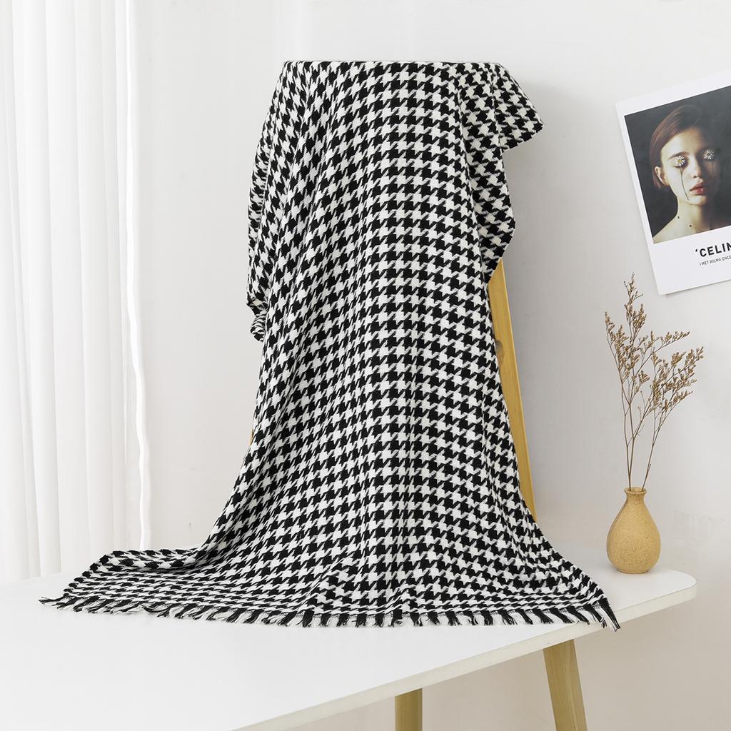 Autumn And Winter New Scarf Women'S Thickened Imitation Cashmere Versatile Student Friendly Shawl Long Checkered Scarf