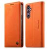 Wallet Case for Galaxy S24 - Leather/PU, Orange, With Card Holder