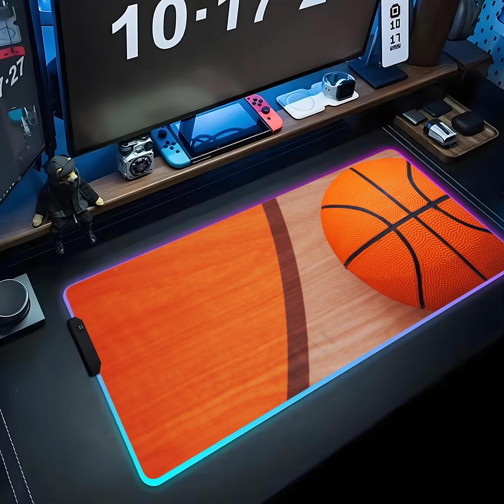 

basketball Mouse Pad RGB Gaming Mousepad Big LED Pad PC Desk Mat Luminous Mouse Pad Large Keyboard Mats Table Rug With Backlit 600x300x3mm