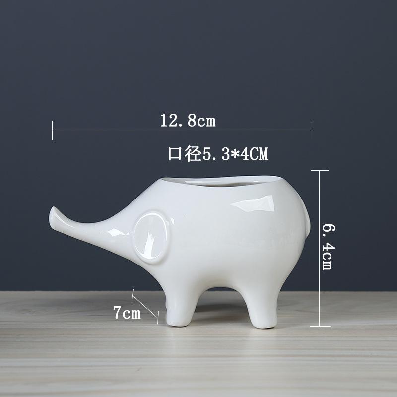 Cute Cartoon Animal Elephant Succulent Flower Pot Simple Creative Desktop Plant Decoration Ceramic Flower Pot (plants not included