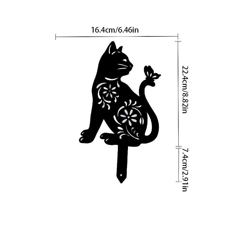 Cat Ground Stake Ornament Ground Plug Outdoor Garden Balcony Art Decoration Metal Crafts