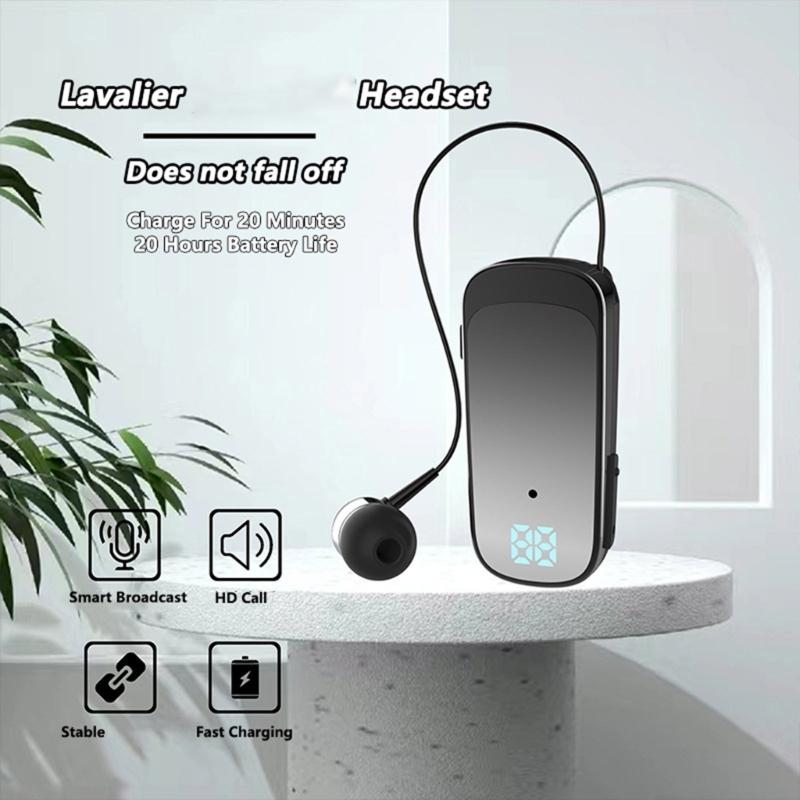 Long Service 20 Hour Life Wireless Bluetooth-compatible Clip Earphone Featuring Vibration Alerts for Hands Easy Calling Use