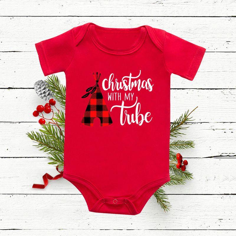 Red Deer Baby One-Piece Romper Baby Bodysuit Short Sleeve Christmas Festival Holiday Children Red One-Piece Romper Tops