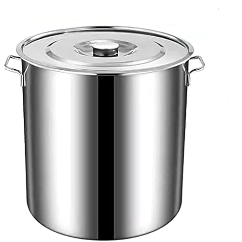Pazzfre Induction-Compatible Stainless Steel Stockpot for Commercial and Home Use | Lid Included, Large Capacity 20-35cm, Suitable for Stewing and Sto