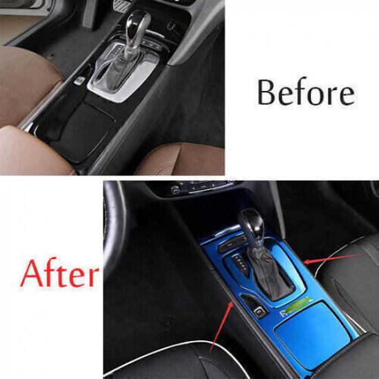 For Buick Regal 2018-2020 Blue Steel Center Console Gear Shift Panel Trim 1PCS