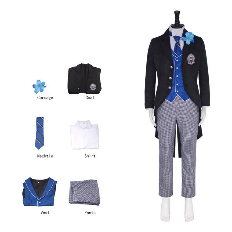 Vintage Cool Black Butler 4 Boarding School Arc Edgar Harmon Lawrence Greigrey Cosplay Outfit Set