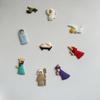 9 Stück/Set Krippenfiguren Aufnäher PVC Mini-Statuen Cartoon Flachrücken Anhänger Verzierungen für Weihnachten DIY Bastel Dekorationen