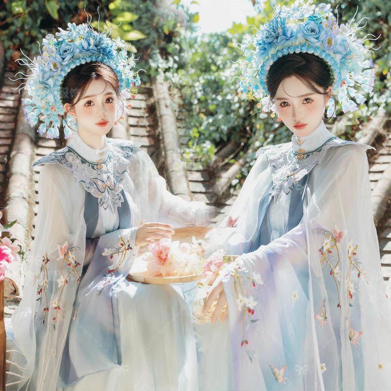 1M Chinesischer Stil Schmetterling Blume Bestickter Stoff Cheongsam Designerstoff Für DIY Nähen Antikes Hanfu Kleid Tanzkostüm
