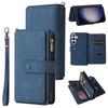 For Samsung Galaxy S24+/Galaxy S25+ Zipper Wallet Case with 15 Card Slots and Strap Leather Phone Cover
