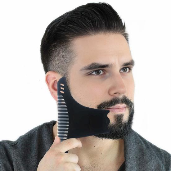 Men Beard Comb 6-In-1 Beard Shaper Moustache Styling Template Beard Trimmer Guide Shaping Salon Tools Barber Accessories