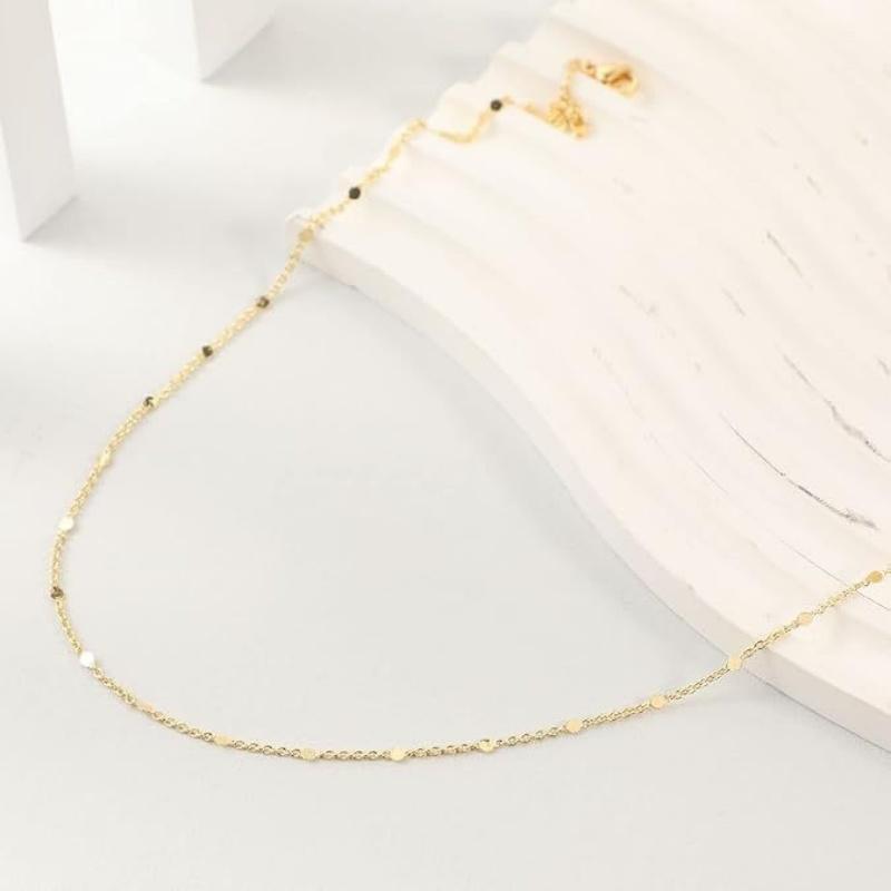 Sparkle Chain Necklace Plated Cute Simple Small Necklaces Cute Infinity Necklace for Women Wedding Jewelry