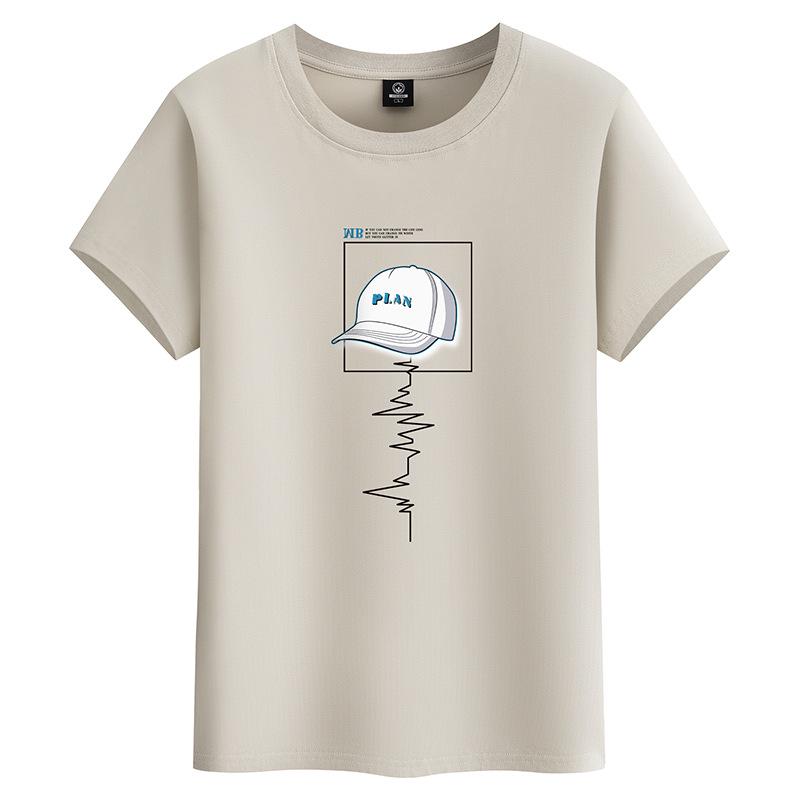 Camiseta de Algodón de Manga Corta para Hombre y Joven de Corte Holgado 2024