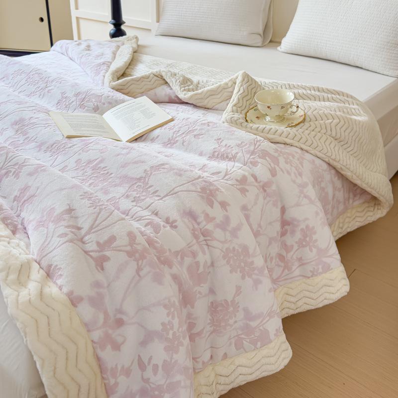 Soft Flannel Throw Blanket Lightweight Warm Bed Blanket For Bedroom Couch