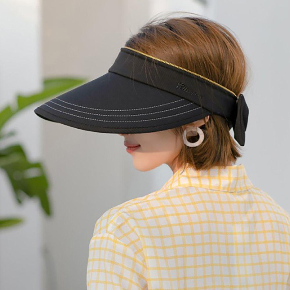 Ladies Travel Empty Top Cycilng Solid Color Bucket Hat Women Cap Removable Sun Hat Fisherman Hat