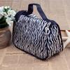 Fashion Zebra Pattern Makeup Bag Portable Travel Storage Organizer for Women Dual Zipper Access Toiletry Handbag for Home Travel Use