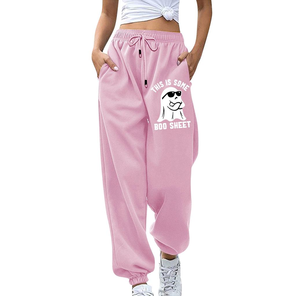 Kadın Spor Kemerli Cepli Moda Patchwork Kontrast Elastik Bel Pantolon Günlük Eşofman Altı