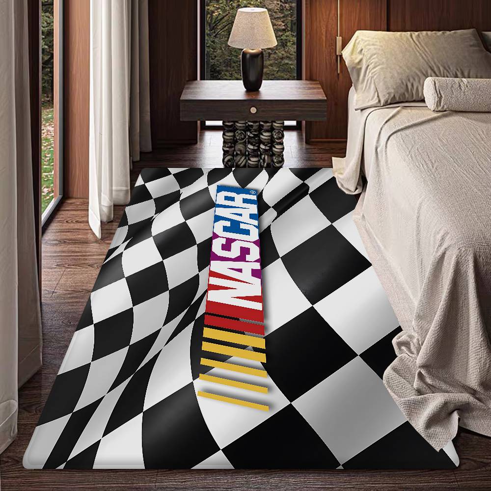 N-NASCARS Racing Car Bathroom Mat INS Style Soft Bedroom Floor House Laundry Room Mat Anti-skid Welcome Doormat
