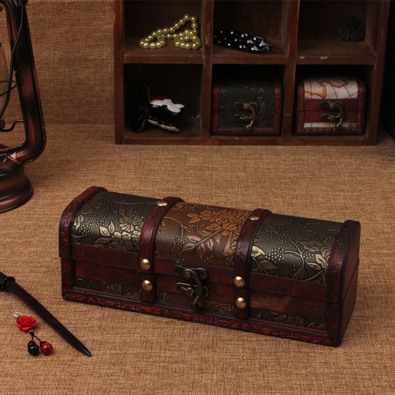 Wooden Hairpin Storage Box With Illustration Design For Home Office Decor And Gift