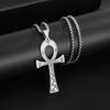 Ancient Egyptian Symbol Anka Cross Necklace Christmas Gift Hip Hop Personality Cross Necklace