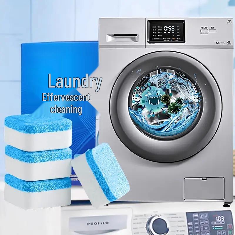 Effervescent Tablets for Deep Cleaning Washing Machines - Powerful Stain Removal for Drum and Pulsator Types