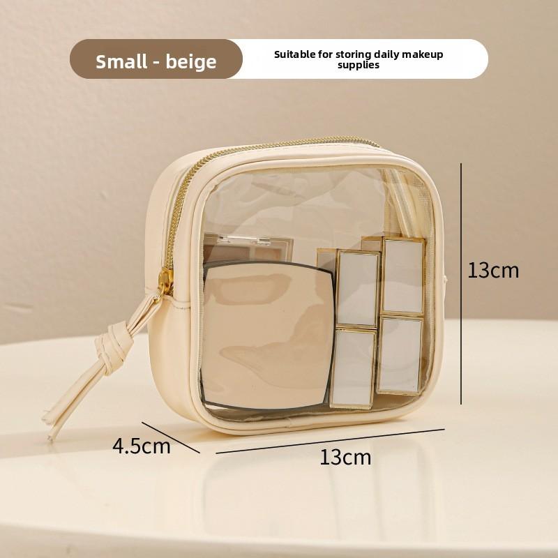 Portable Travel Toiletry Bag With Transparent Pvc Material And Large Capacity For Cosmetic Storage