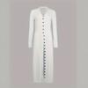 Women's Fashionable Casual Solid-color Long-sleeved Long Cardigan V-neck T-shirt Top