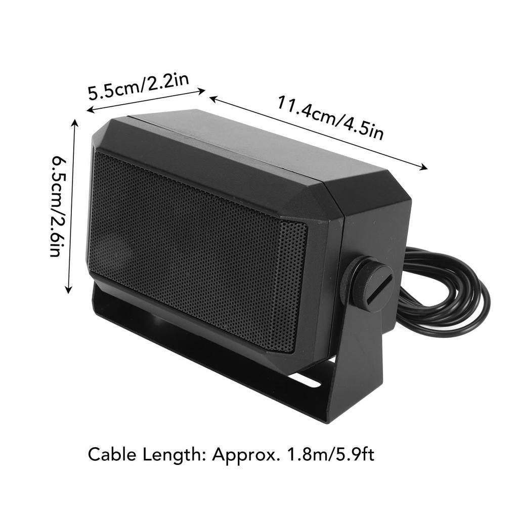 Car Radio External Speaker, Rectangular External Communication Speaker for Ham Radio or CB and Mobile Transceivers, 5 Watts, for Car, Truck, or