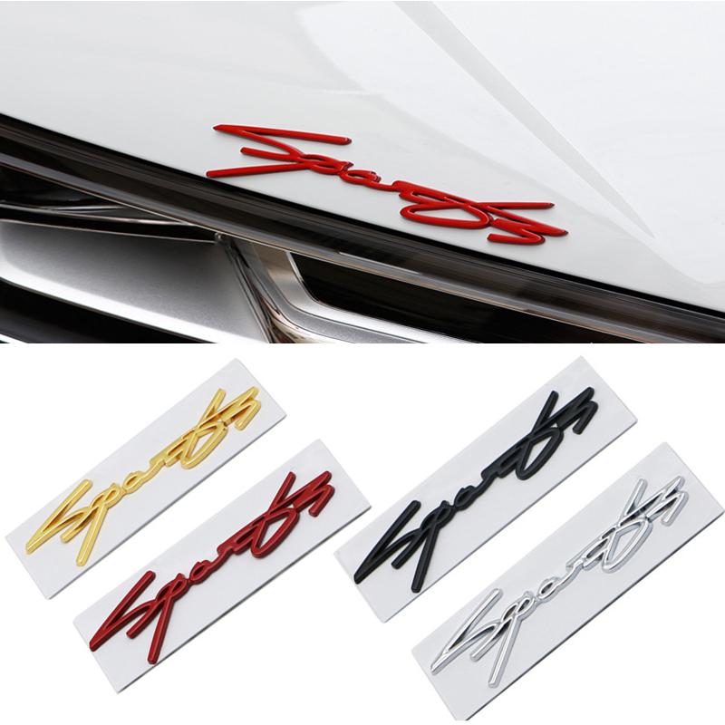3D Car Styling SPORT Car Sports Word Letter Metal Car Sticker Trunk Emblem Badge Decal Decoration Auto Accessories