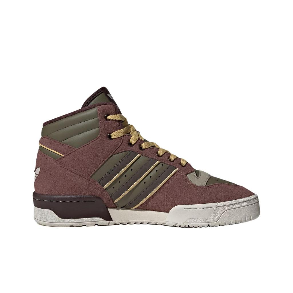 Adidas Originals Rivalry Mid Shoes Comfortable Non-Slip Durable High-Top Sneakers Unisex Shoes Brown Green JH9603
