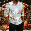 Men's Casual Shirt with Raglan Three-Quarter Sleeves, Christmas Print